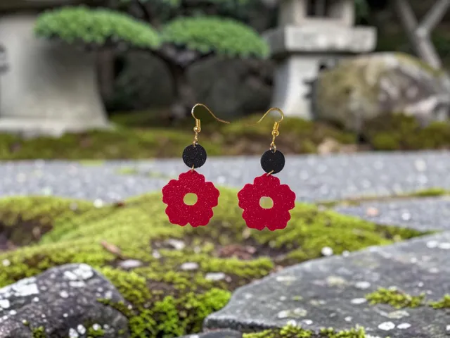 Wavy flower earrings