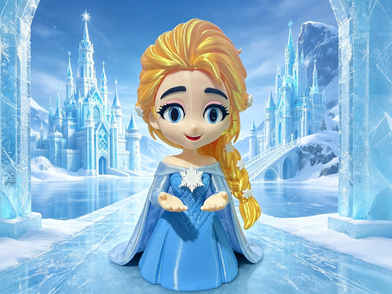 冰雪奇缘 艾莎 公主 Elsa Frozen Q版 分色拆件 免AMS