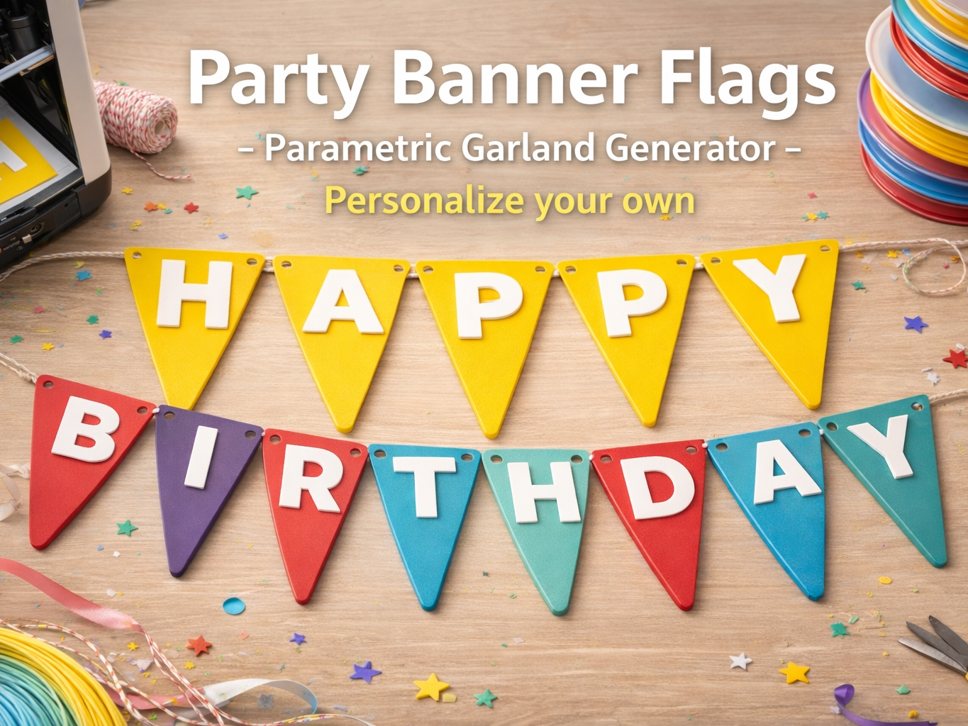 Party Banner Flags – Parametric Garland Generator