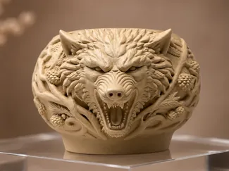 Vaso Lupo nella foresta