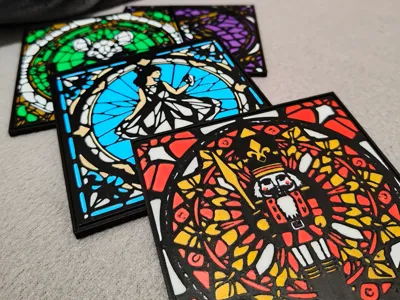 Stained glass Nutcracker Coaster set 