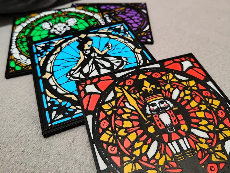 Stained glass Nutcracker Coaster set