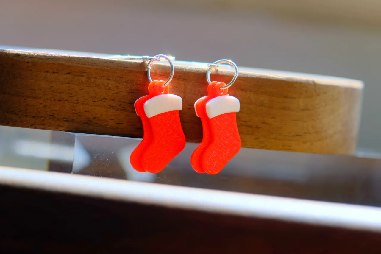 Cute Christmas Stocking Earrings view 2
