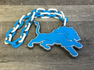 Detroit Lions Necklace Chain and logo clean