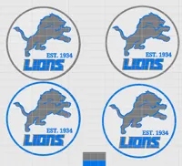 2 Blue 2 Silver/Gray Coasters (4 total)