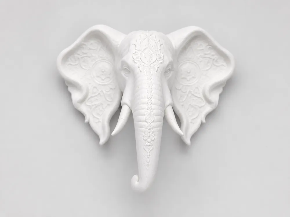 Ornamental Elephant Head Wall Mount | WallDock - Free 3D Print Model ...