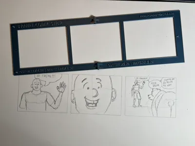 Foldable 13x4" 3-Panel Comic Strip Template