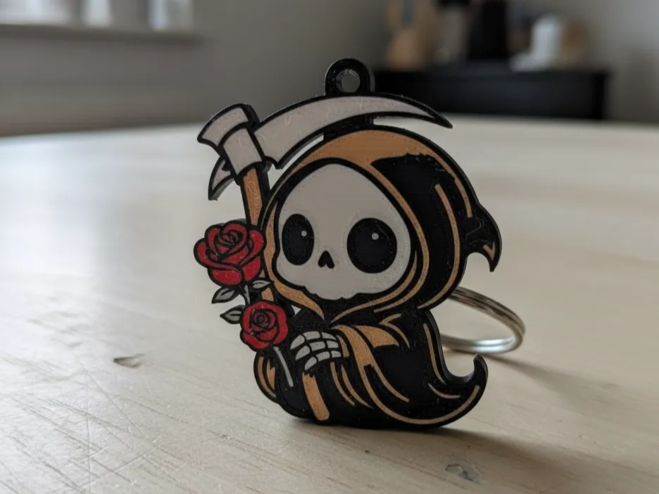 Cute Grim Reaper Multi-Color Keychain - Free 3D Print Model - MakerWorld