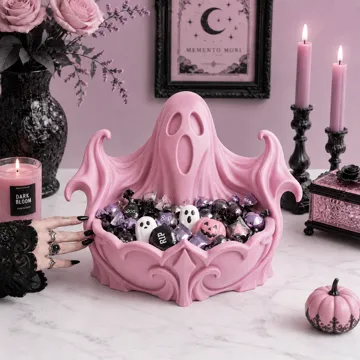Adorno temático: Goth Halloween Samhain Ghost Candy Bowl Decor — vista de referencia 3