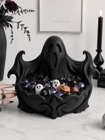 Adorno temático: Goth Halloween Samhain Ghost Candy Bowl Decor — vista de referencia 2