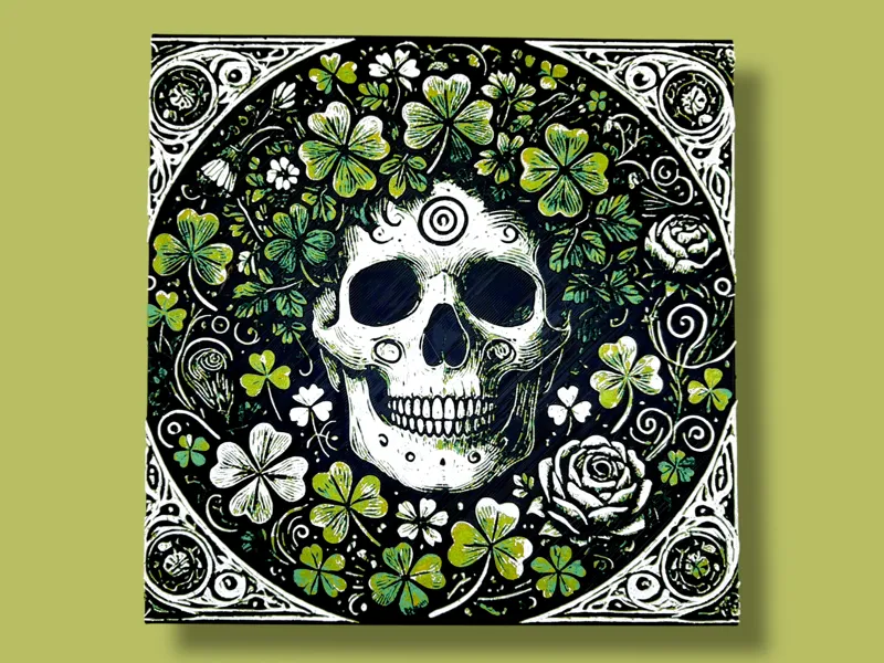 Skull - St. Patrick's Day - Lucky Clovers Hueforge