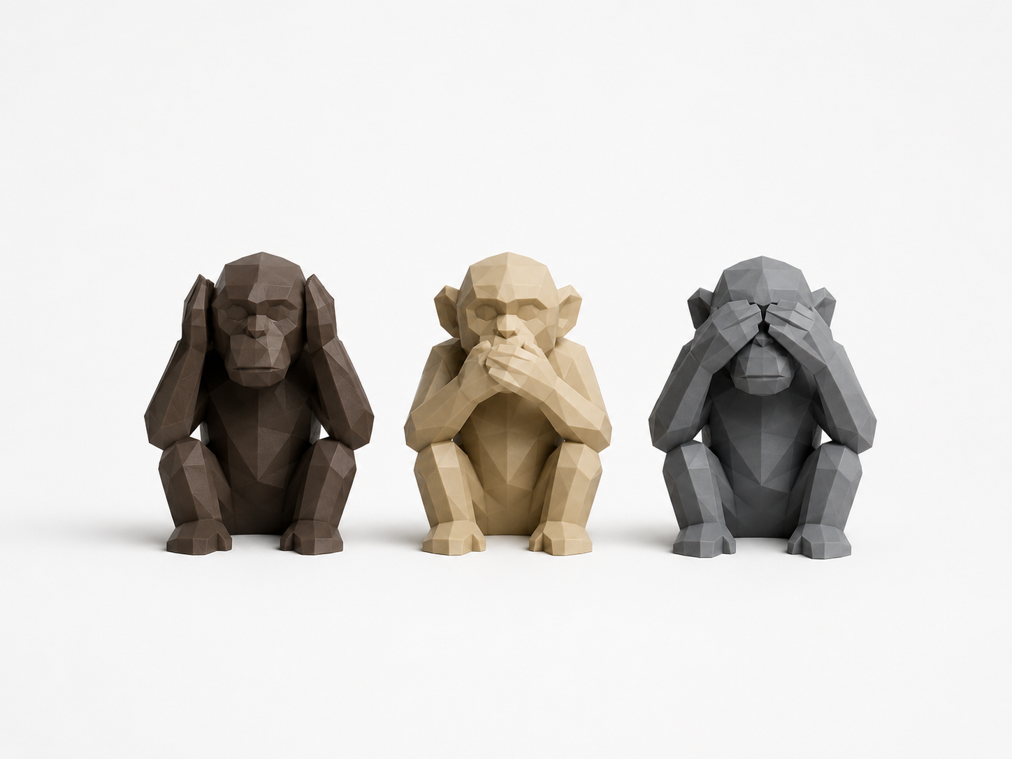 3 apes - hear no evil, speak no evil, see no evil