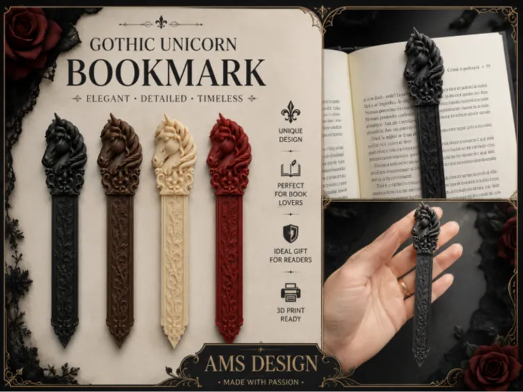 Accesorio de lectura: Gothic Horse Bookmark – Ornate Design. Referencia del modelo original.