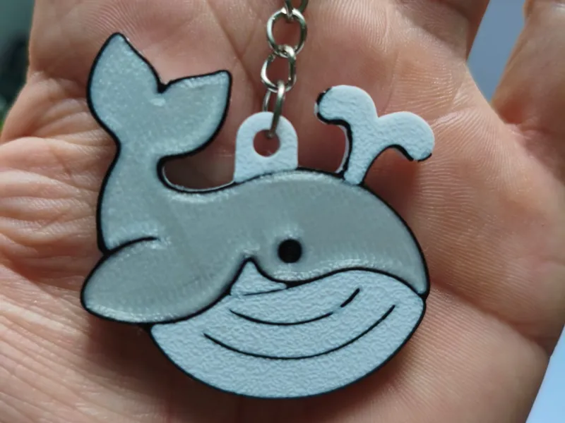 Cute whale keychain