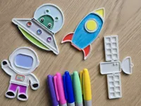 Set à colorier thème espace (extraterrestre) — photo 1