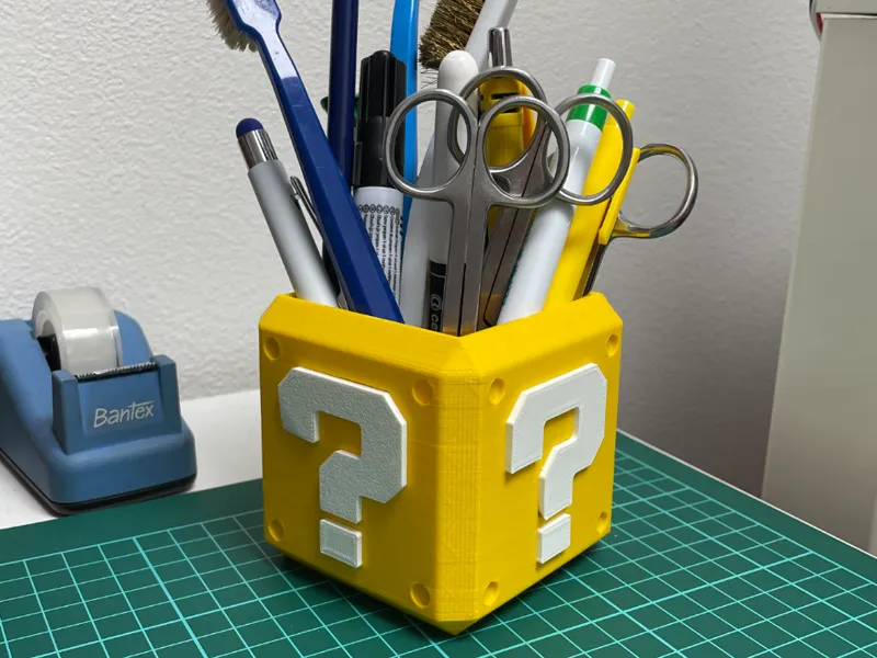 Mario Question Block Desk Organizer