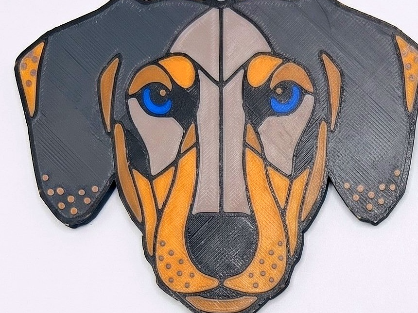 Dachshund Suncatcher Wind Spinner — Stained-Glass