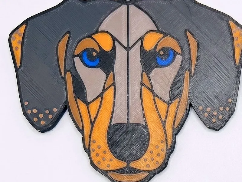 Dachshund Suncatcher Wind Spinner — Stained-Glass