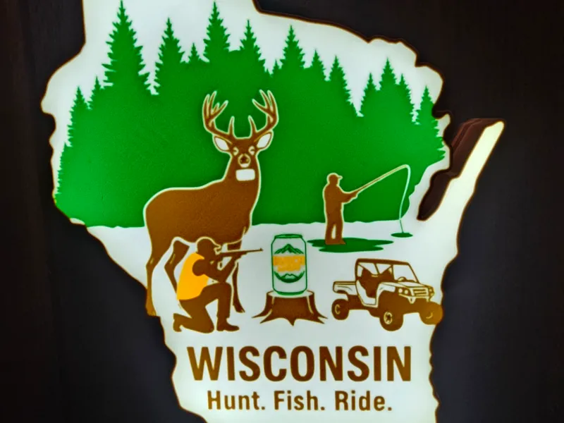 Wisconsin Busch light box hunt fish ride