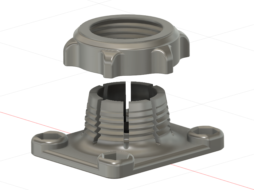 20mm Ball Mount Adapter Socket, AMPS 30x38mm