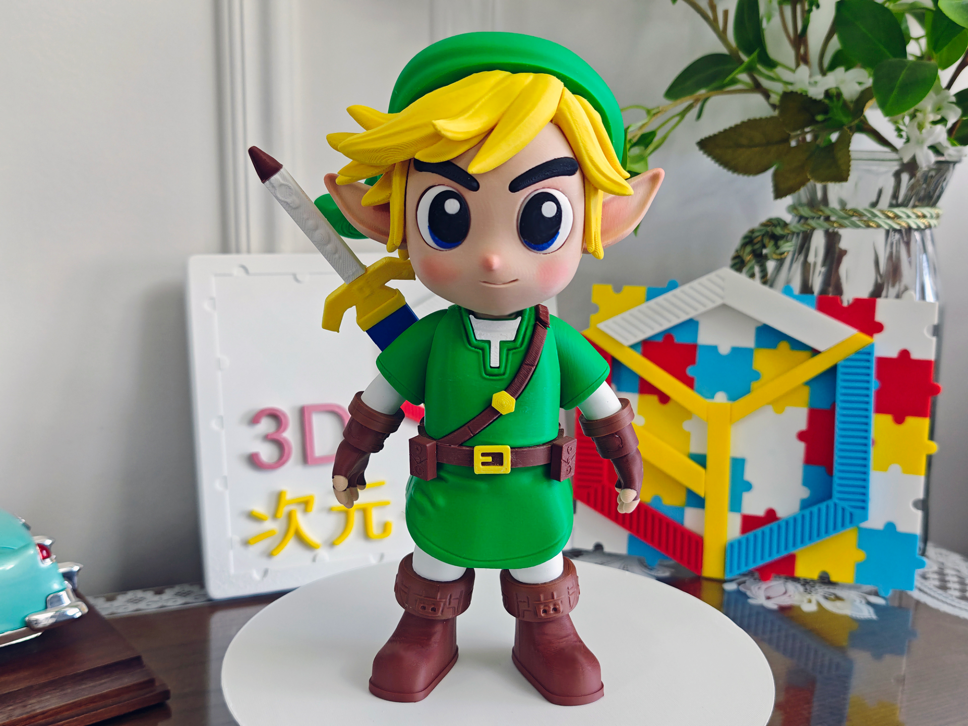 精品尖货手办 塞尔达传说游戏角色林克+大师剑 The Legend of Zelda 卡通人物摆件