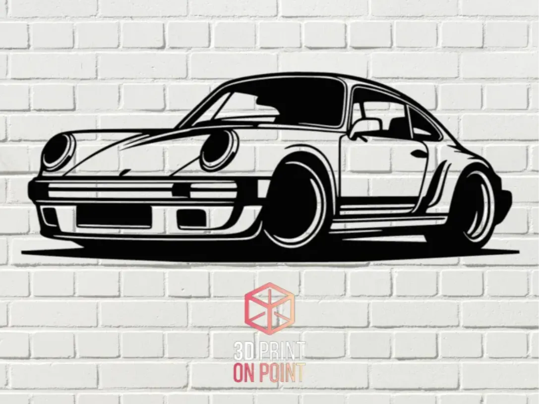 PORSCHE 911 VINTAGE 1963 - WALL ART #2 - Free 3D Print Model - MakerWorld