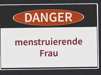Gefahrenschild: „Menstruierende Frau