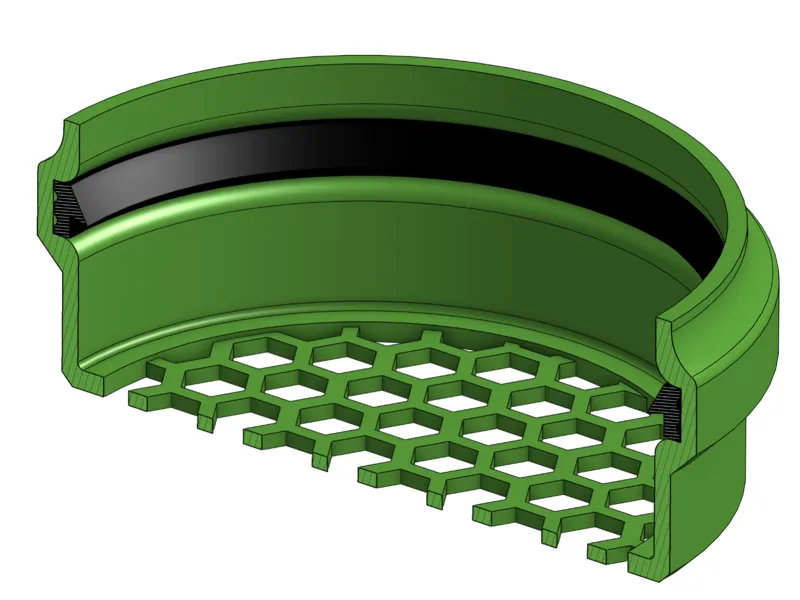 Outer grille for pipe DN110 with TPU seal
