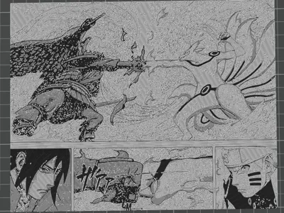 Manga Panel Naruto vs Sasuke