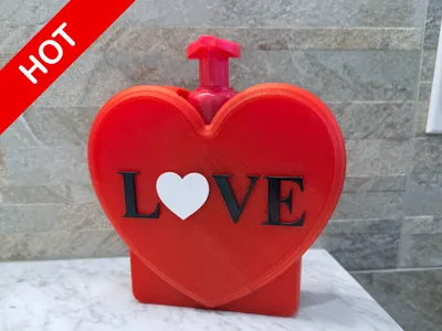 Heart Love Valentine Foam Soap Dispenser Holder