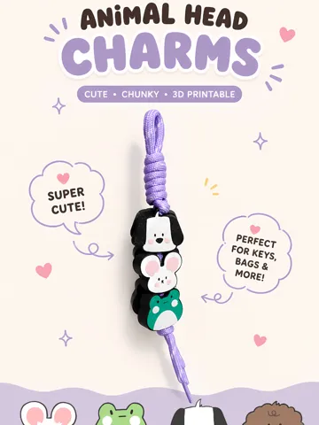 Letrero o emblema decorativo: Chunky Animal Head Charms — vista de referencia 2