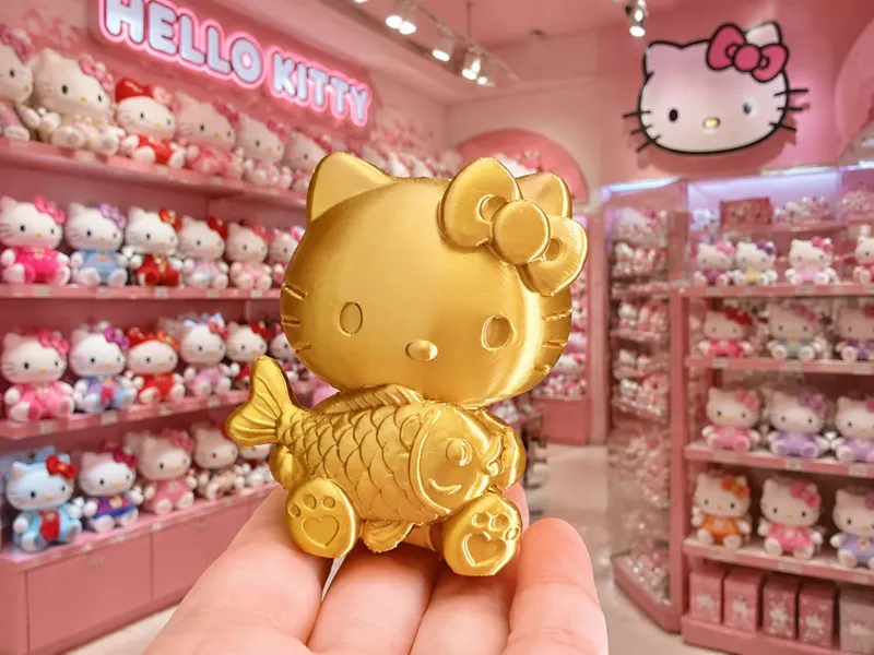 Hello Kitty锦鲤好运招财猫摆件