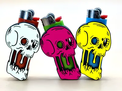 Melting Skull lighter case