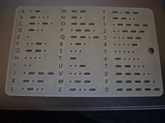 morsekode kort med mulighed for nøglering