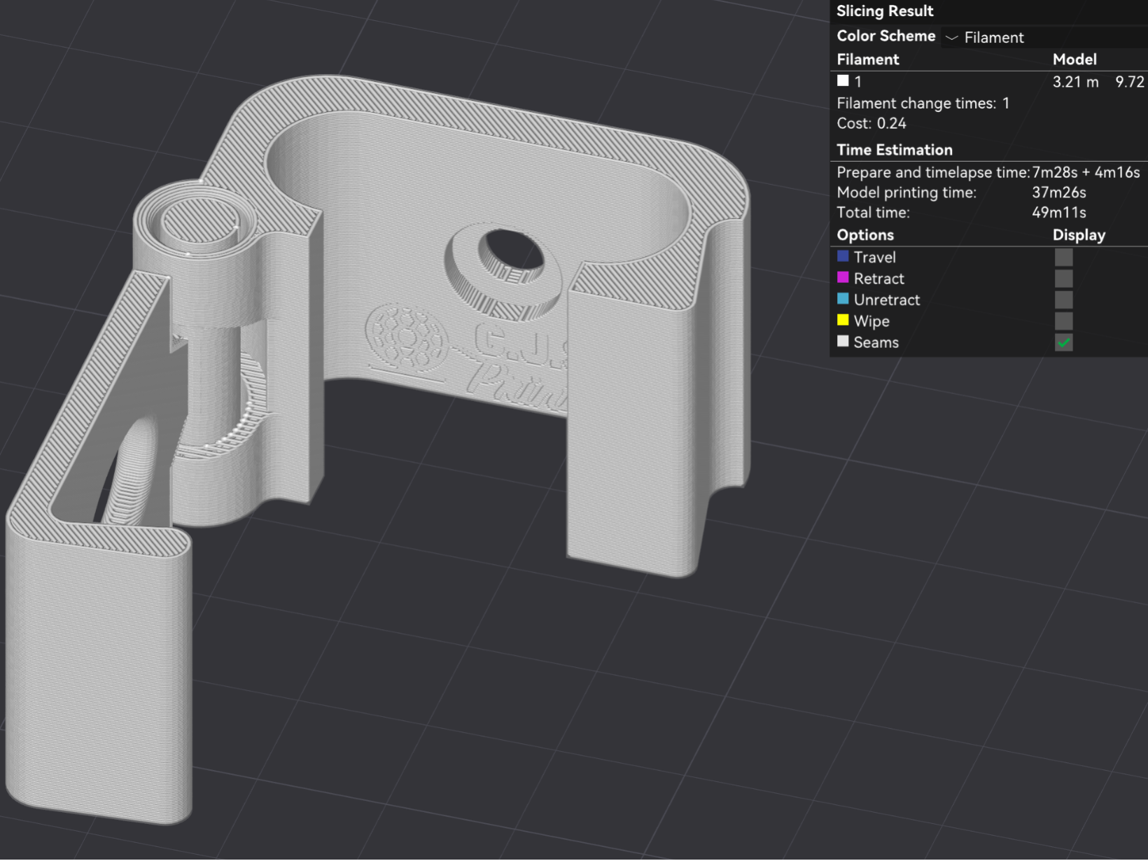 Print‑in‑Place Cable Clip – Hinged Design