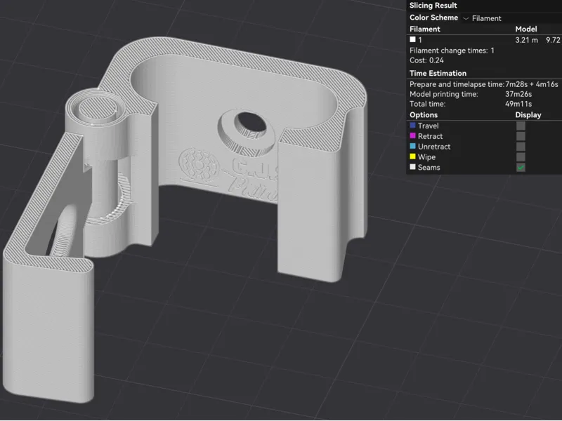 Print‑in‑Place Cable Clip – Hinged Design