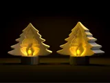 Декоративен държач за LED чаена свещ с форма на коледна елха