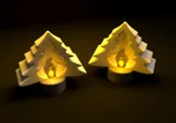 Декоративен държач за LED чаена свещ с форма на коледна елха