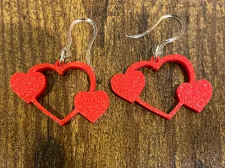Triple Heart Dangle Earrings