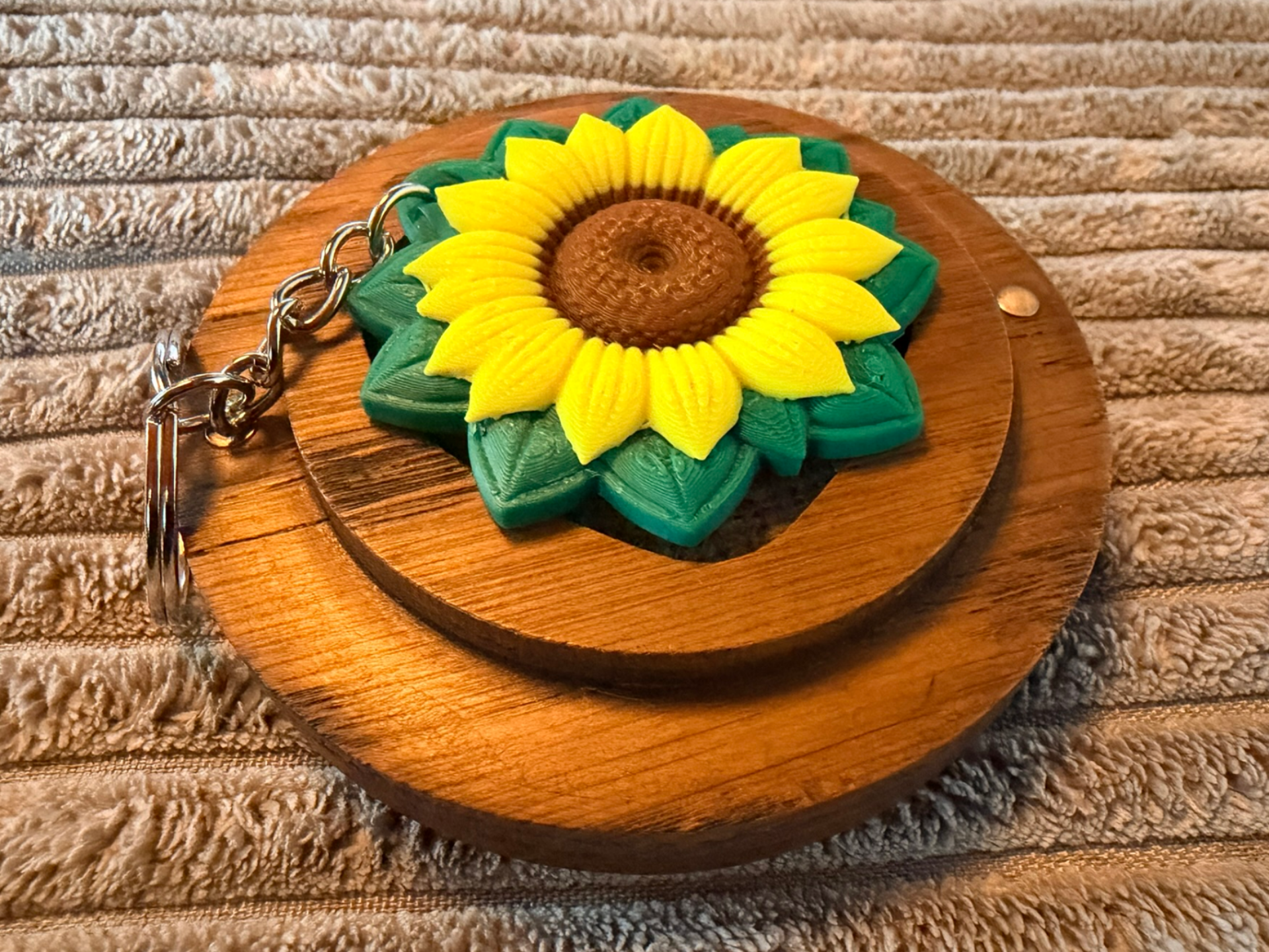 Sunflower Keychain Cute Easy Print Gift