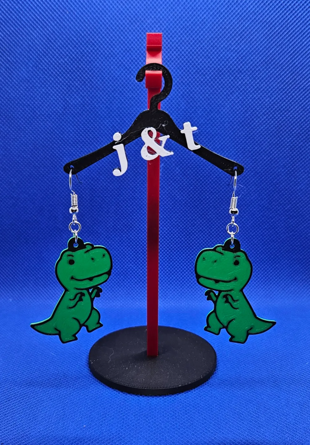 Cute dino earrings view 2
