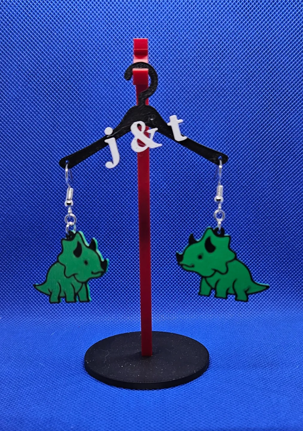 Cute dino earrings view 3