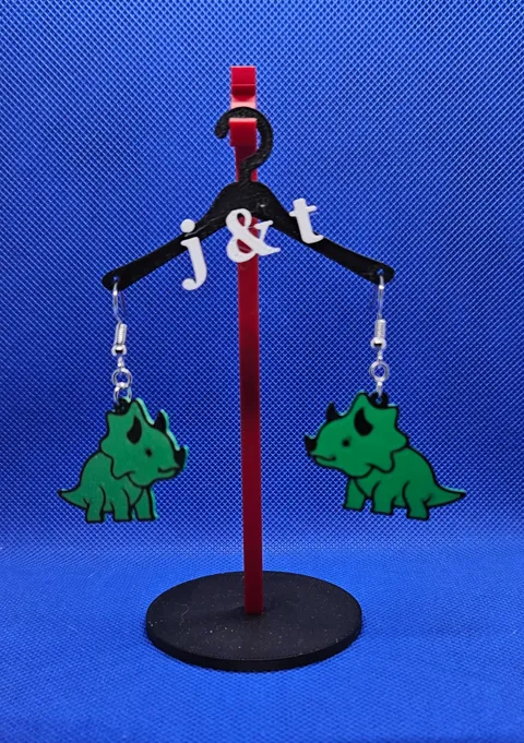 Cute dino earrings view 3