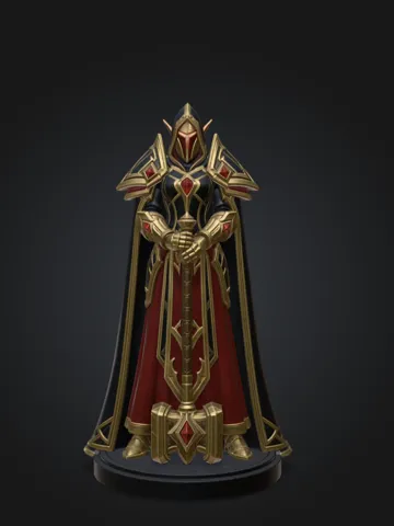 Modelo para impresión 3D: Blutelfe Paladin — vista de referencia 2