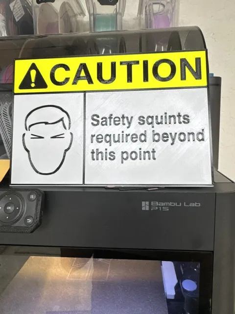 Safety Squints sign for garage or shop view 2