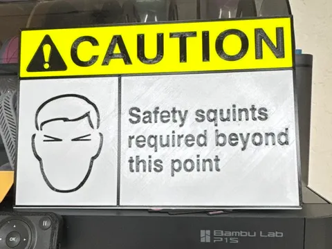 Safety Squints sign for garage or shop