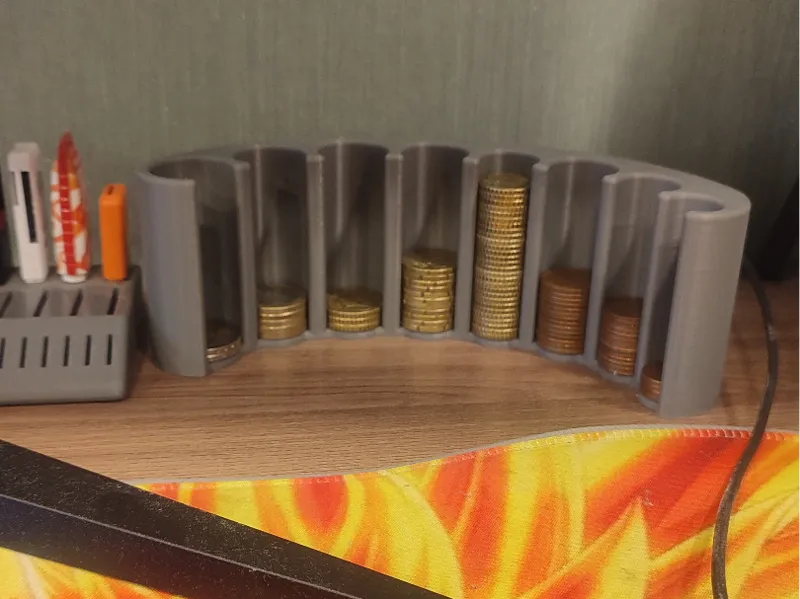 Curved Desk Euro Coin Box