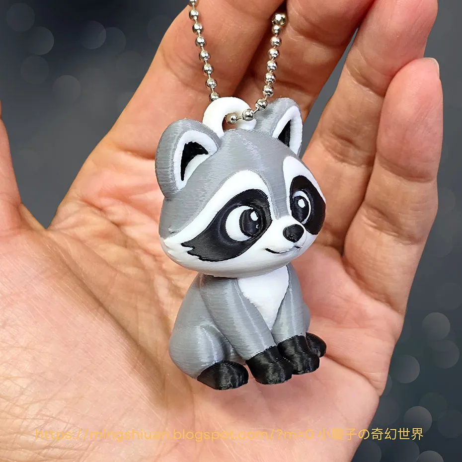 Cute raccoon keychain cute raccoon keychain - Free 3D Print Model ...