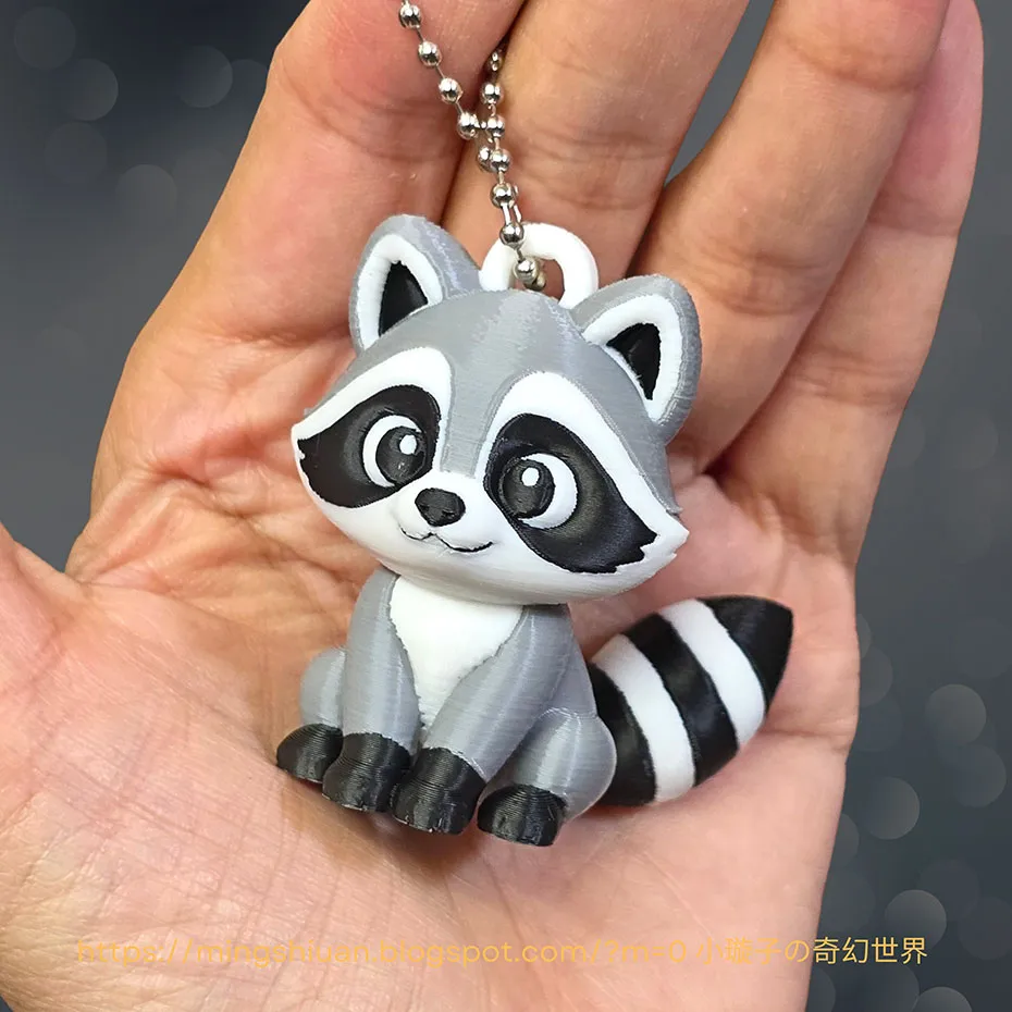 Cute raccoon keychain cute raccoon keychain - Free 3D Print Model ...
