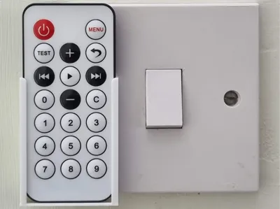 Light Switch Mounted Remote Control Holder (UK)
